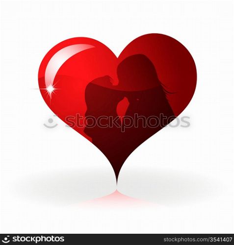 Heart to the St.Valentine on a white background
