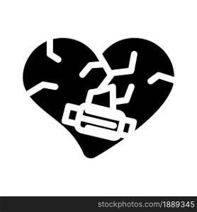 heart treatment after divorce glyph icon vector. heart treatment after divorce sign. isolated contour symbol black illustration. heart treatment after divorce glyph icon vector illustration