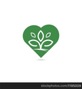 Heart Tree logo design. Love Tree logo design. Ecology Happy life Logotype concept icon.