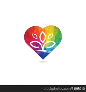 Heart Tree logo design. Love Tree logo design. Ecology Happy life Logotype concept icon.