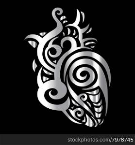 Heart. Tribal pattern. Heart Tribal pattern. Abstract style Vector illustration