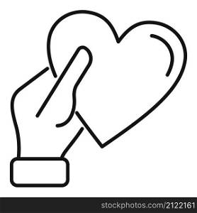 Heart trust icon outline vector. Love hand. Friend trust. Heart trust icon outline vector. Love hand