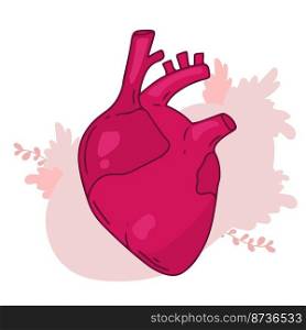 Heart vector design. Realistic anatomy pictures. Human body internal organs