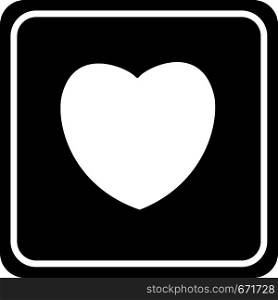 Heart vector icon. Love symbol. Valentine s Day sign. Love icon on white background. Black heart emblem.