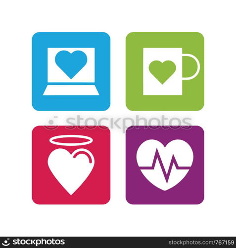 Heart vector icon, Symbol of Love and Valentine's Day, Social love, heart icon, Heart icon, Perfect Love symbol