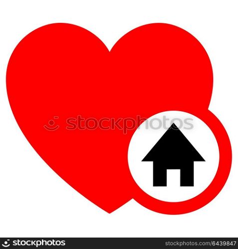 Heart, vector illustration. Heart, vector illustration, red icon isolated on white background, flat style.