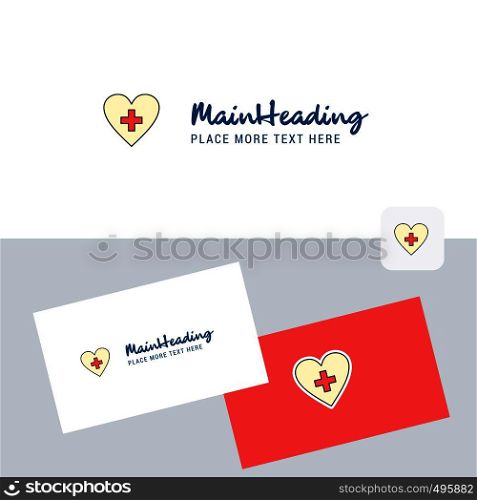 Heart vector logotype with business card template. Elegant corporate identity. - Vector