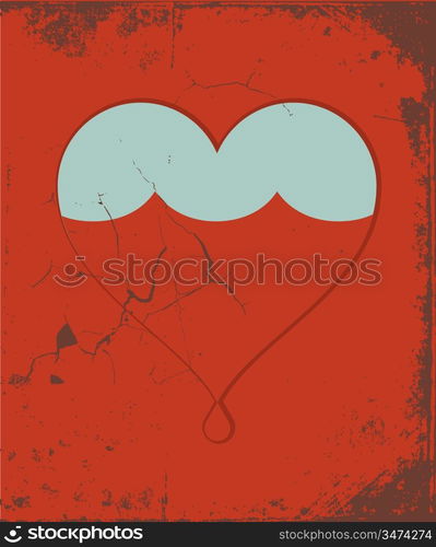 heart vector retro poster