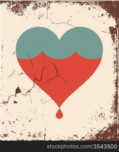 heart vector retro poster