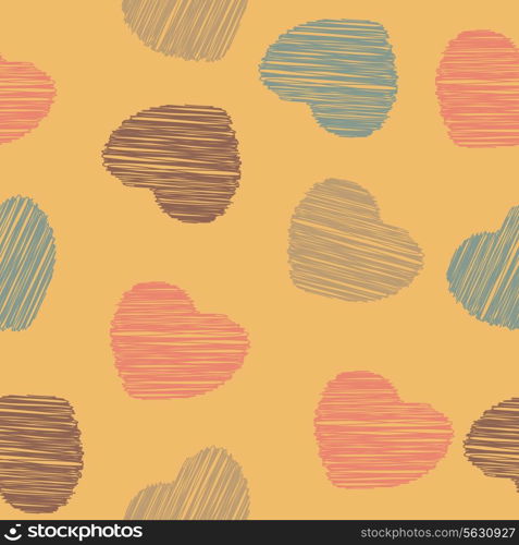 heart vintage seamless pattern vector love background