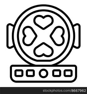 Heart waffle machine icon outline vector. Belgian maker. Baking appliance. Heart waffle machine icon outline vector. Belgian maker