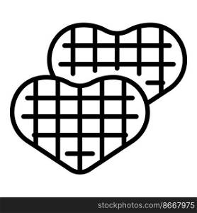 Heart waffle maker icon outline vector. Iron machine. Cooker recipe. Heart waffle maker icon outline vector. Iron machine