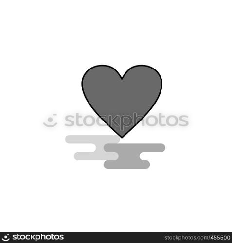 Heart Web Icon. Flat Line Filled Gray Icon Vector