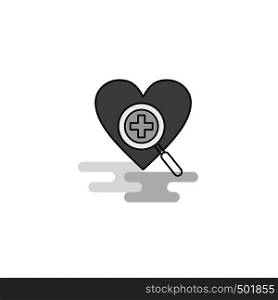 Heart Web Icon. Flat Line Filled Gray Icon Vector
