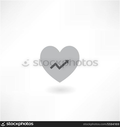 Heart with Arrow Icon with Four Color Variations - Raster Version.