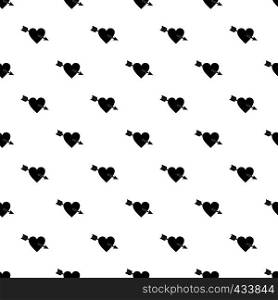 Heart with arrow pattern seamless in simple style vector illustration. Heart with arrow pattern vector