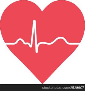 Heart with blood pulse, icons symbol health
