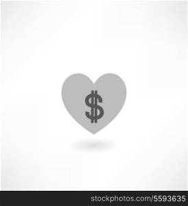 heart with dollar icon