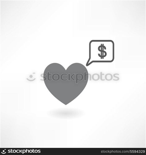 heart with dollar icon
