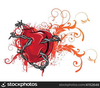 heart with floral