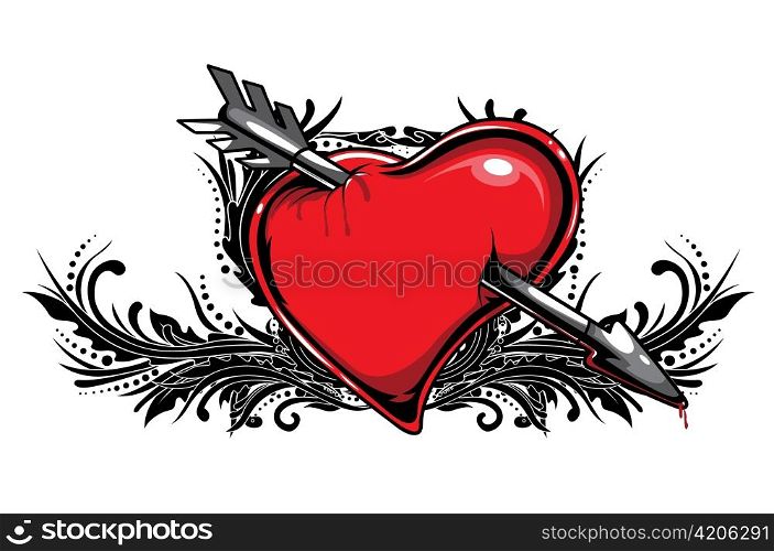 heart with floral