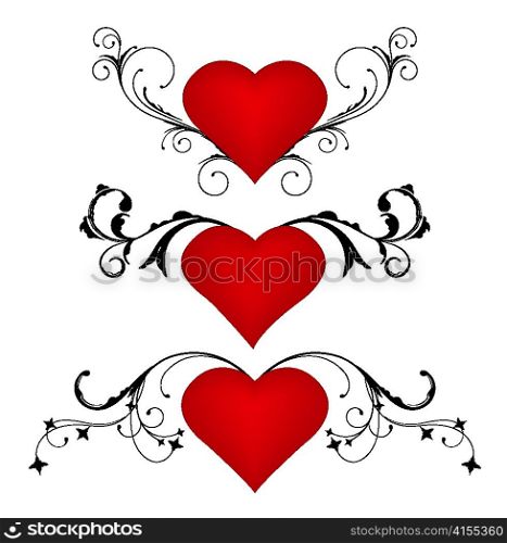 heart with floral vector illustration