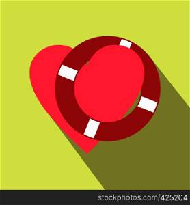 Heart with lifeline flat icon for web and mobile devices. Heart with lifeline flat icon