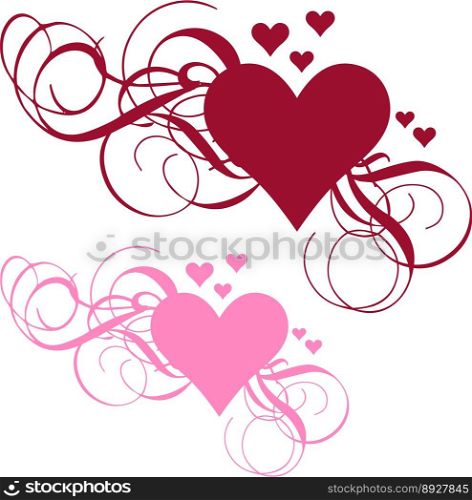 Heart with ornamental swirls vector image