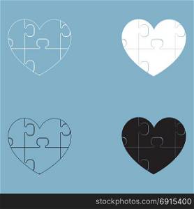 Heart with puzzle icon .. Heart with puzzle icon .