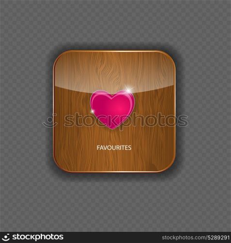 Heart wood application icons vector illustration