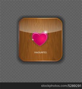 Heart wood application icons vector illustration