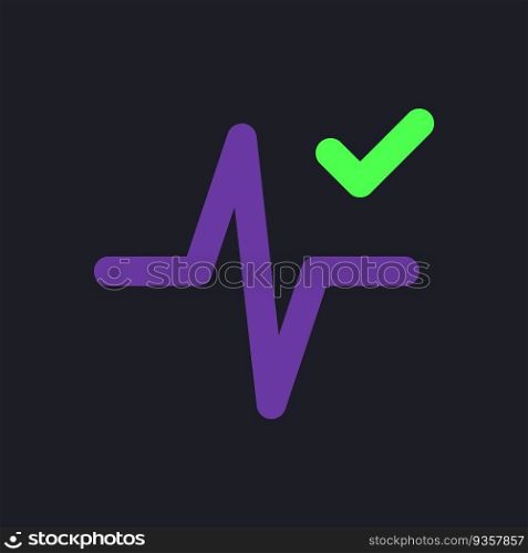 Heartbeat animation effect applying flat gradient fill ui icon for dark theme. Added editing feature. Pixel perfect color pictogram. GUI, UX design on black space. Vector isolated RGB illustration. Heartbeat animation effect applying flat gradient fill ui icon for dark theme