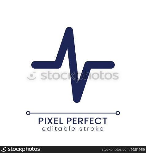 Heartbeat animation effect pixel perfect linear ui icon. Video editing feature. Repeating pulse. GUI, UX design. Outline isolated user interface element for app and web. Editable stroke. Heartbeat animation effect pixel perfect linear ui icon