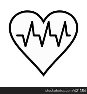 Heartbeat black simple icon isolated on white background. Heartbeat black simple icon