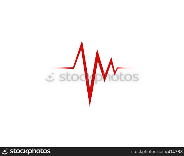 Heartbeat Cardiogram Icon Vector Logo Template