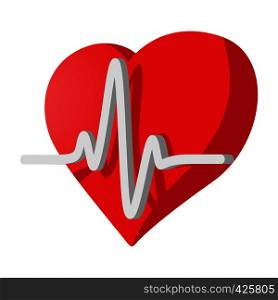 Heartbeat cartoon icon on a white background. Heartbeat cartoon icon