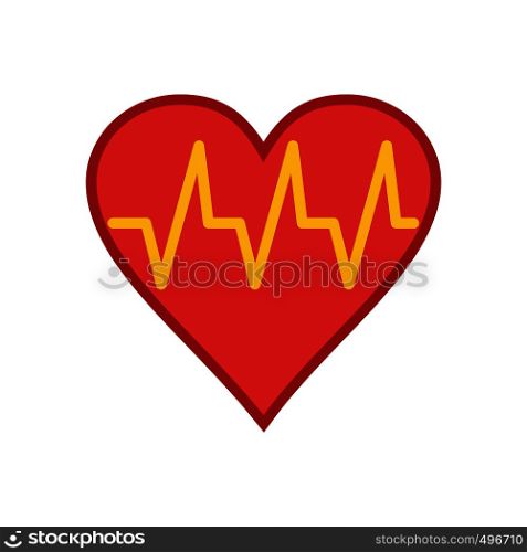 Heartbeat flat icon isolated on white background. Heartbeat flat icon