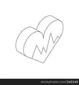 Heartbeat icon in isometric 3d style isolated on white background. Heartbeat icon, isometric 3d style