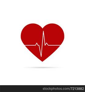 Heartbeat line background icon. Medical illustration. Vector