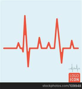 Heartbeat line icon. Heart beat symbol. Vector illustration. Heartbeat line icon