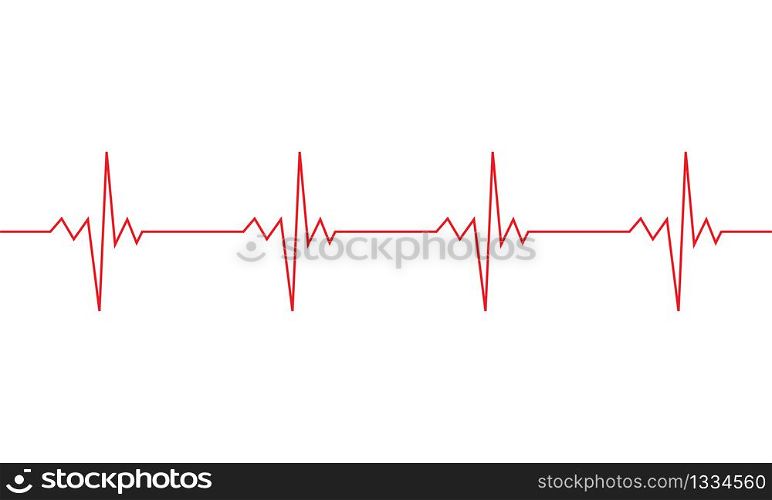 Heartbeat line symbol. EKG Cardio Pulse sign isolated on white background. Vector EPS 10