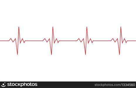 Heartbeat line symbol. EKG Cardio Pulse sign isolated on white background. Vector EPS 10