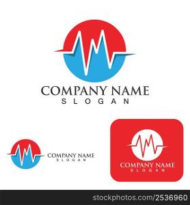 Heartbeat logo and symbol template design element