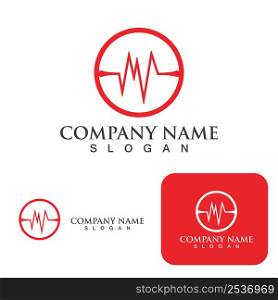 Heartbeat logo and symbol template design element