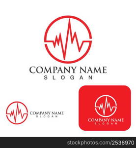 Heartbeat logo and symbol template design element