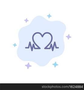 Heartbeat, Love, Heart, Wedding Blue Icon on Abstract Cloud Background