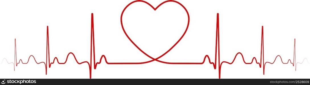Heartbeat rhythm heart one line symbol positive emotions love inspiration