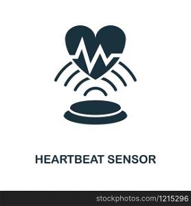 Heartbeat Sensor icon. Monochrome style design from sensors collection. UX and UI. Pixel perfect heartbeat sensor icon. For web design, apps, software, printing usage.. Heartbeat Sensor icon. Monochrome style design from sensors icon collection. UI and UX. Pixel perfect heartbeat sensor icon. For web design, apps, software, print usage.