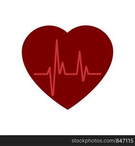 Heartbeat - Vector icon heartbeat line. Heartbeat icon for medical apps
