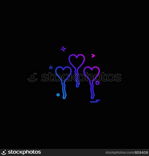 Hearts balloons icons design vector